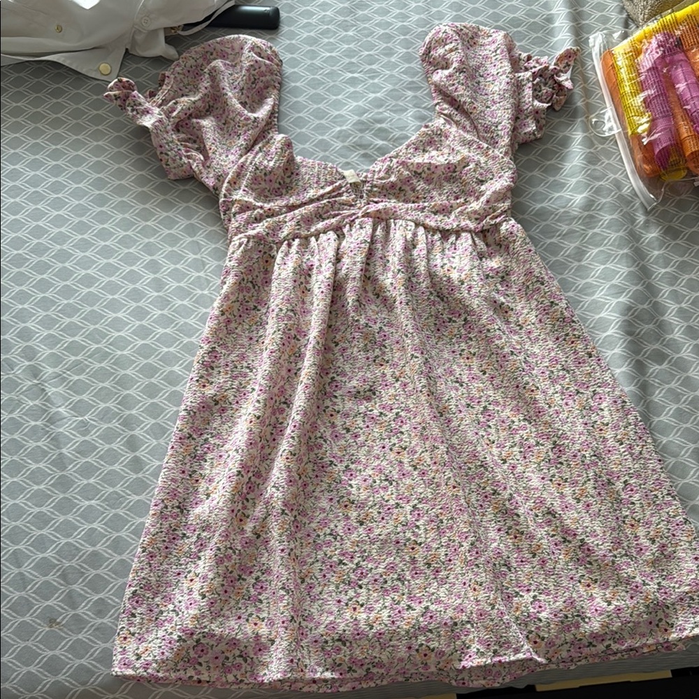 Altar'd State Pink Ruffled Sundress with Sweetheart Neckline